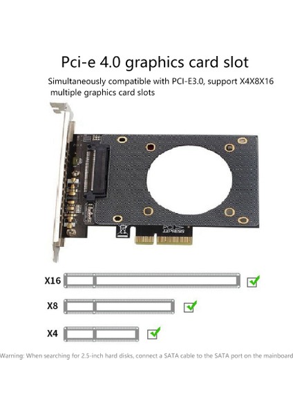 PH46 U2 SFF-8639 Dönüş Pcıe X4 Genişletme Kartı U2 Pcıe X4-U.2 Yükseltici Kart SFF-8639 Gen4 SSD (Yurt Dışından)