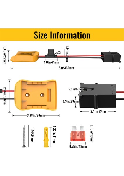 12V, 12AWG Kablo Için 40A Sigortalı Power Wheels Adaptörü (Yurt Dışından)