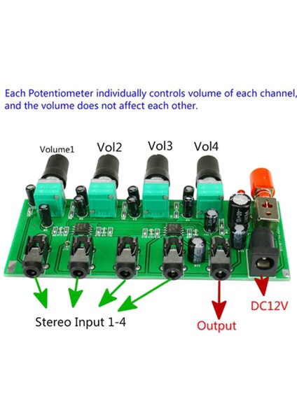 Stereo Mikser Ayrı Ayrı Kontrol Kartı + Güç Adaptörü (Abd Tak) (Yurt Dışından)
