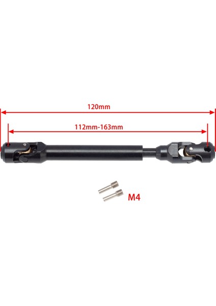SCX10 Eksenel X4 1/10 Rc Araba Için 2 Adet 112-163MM Tahrik Mili (Yurt Dışından)