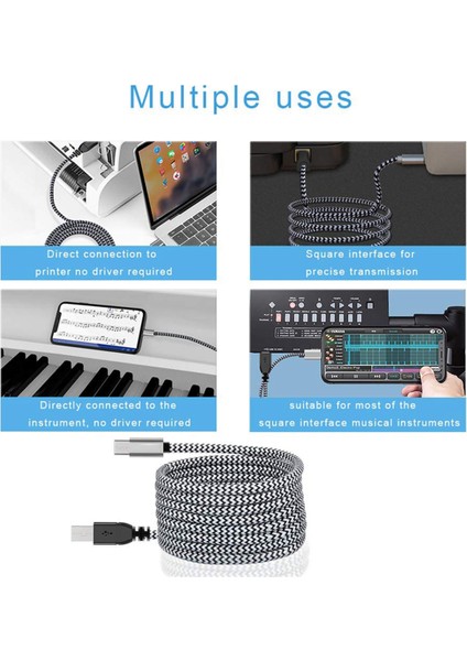 Tip C - Mıdı Kablosu USB C - USB B 2.0 Yazıcı Kablosu Aio, , Yazıcılar ve Daha Fazlası Için Yazıcı Tarayıcı Kablosu (Yurt Dışından)