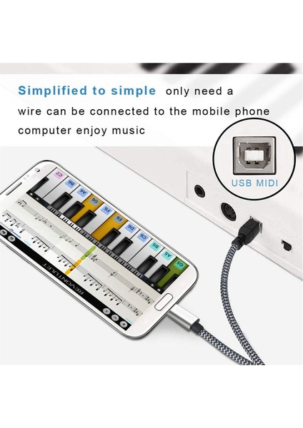 Tip C - Mıdı Kablosu USB C - USB B 2.0 Yazıcı Kablosu Aio, , Yazıcılar ve Daha Fazlası Için Yazıcı Tarayıcı Kablosu (Yurt Dışından) modelleri