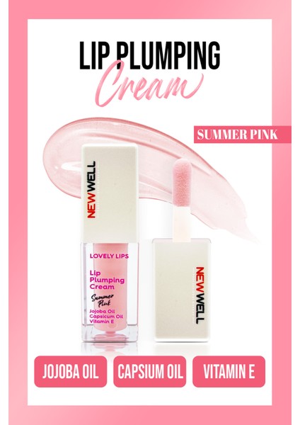 New Well Lip Plumping Cream Summer Pink  Dudak Dolgunlaştırıcı Krem 5 ml