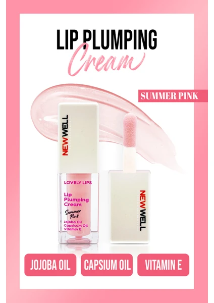 New Well Lip Plumping Cream Summer Pink  Dudak Dolgunlaştırıcı Krem 5 ml