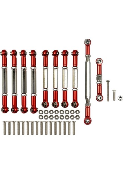 Mn D90 D91 D96 1/12 Rc Metal Çekme Çubuğu Direksiyon Bağlantı Çubuğu Seti, Kırmızı (Yurt Dışından)
