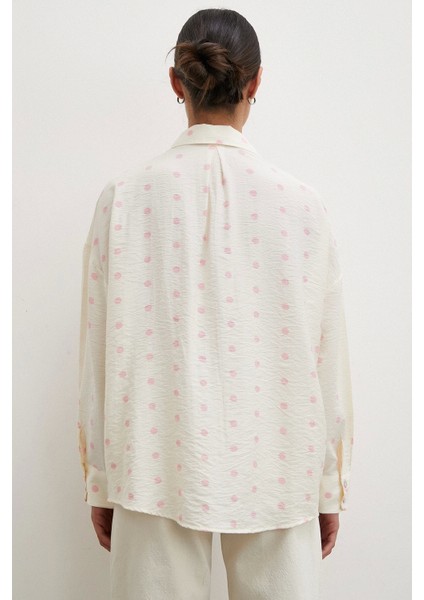 Puantiyeli Oversize Gömlek Pembe fırsatları