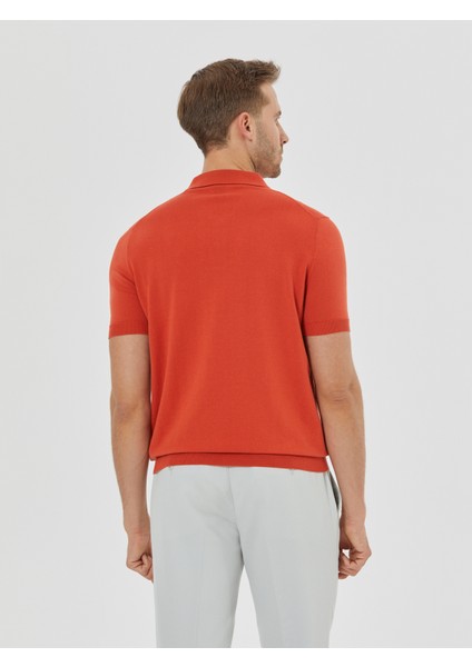 Erkek Büyük Beden Triko T-Shirt-Kiremit modelleri