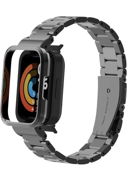 Xiaomi Redmi Watch (Mi Watch Lite) Uyumlu Krd-60 Metal Kordon Zore - Siyah modelleri