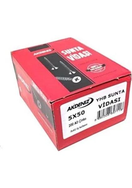 Sunta Vidası 5X50 200 Adet