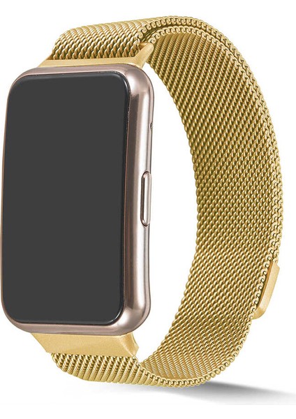 Huawei Watch Fit Uyumlu Krd-01 Metal Kordon Zore - Gold