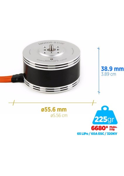 MN505-S 320KV Brushless Fırçasız Brushless Fırçasız Uav Motor Multikopter Multi-Rotor Quadcopter Hexacopter Drone Motoru