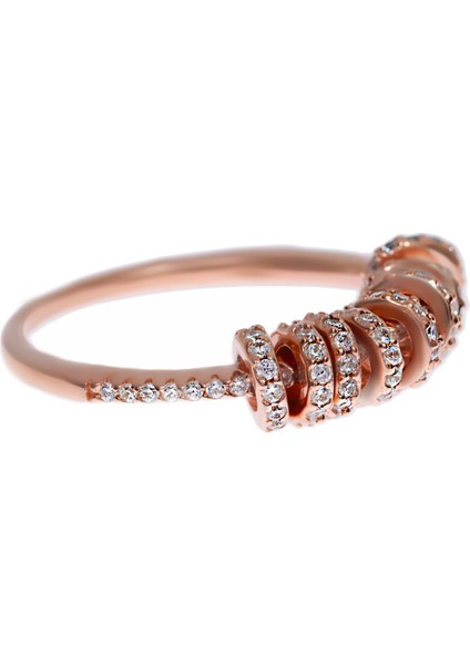 Kadın Halka Detay Rose Gold Renk Gümüş Yüzük fiyatları