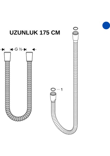 A3640401YP Artema Duş Siprali Krom Kenetli 175 cm