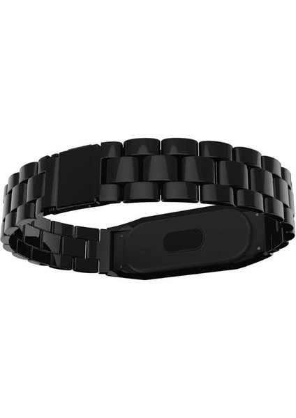 Xiaomi Mi Band 4 Uyumlu Krd-05 Metal Kordon Zore - Siyah