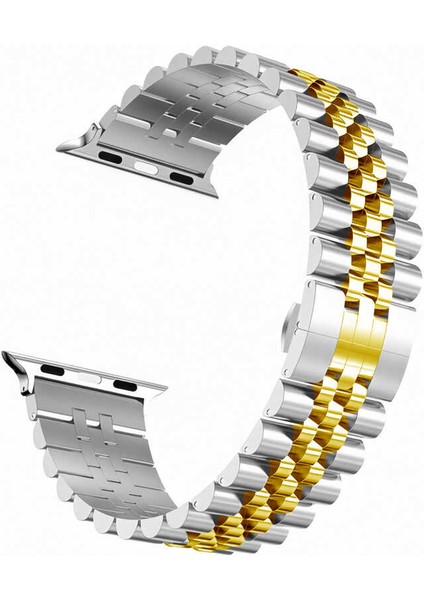 Watch 44MM Uyumlu Krd-36 Metal Kordon Zore - Gümüş-Gold