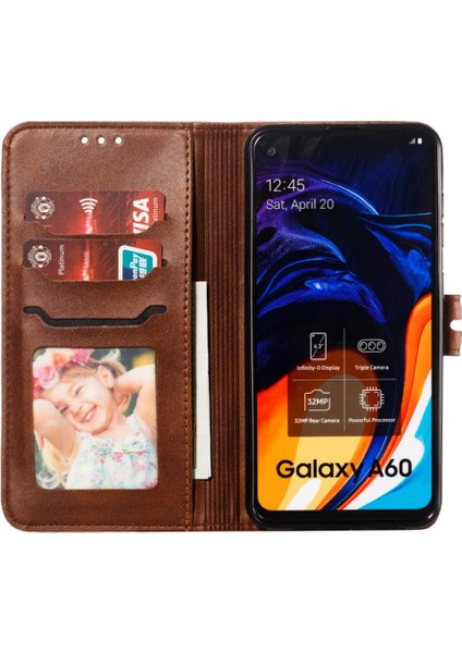 Cüzdan Kılıf Samsung Galaxy A60/M40 Kabartmalı Tüm Yuvarlak Koruma Kartı (Yurt Dışından)