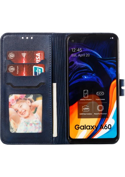 Cüzdan Kılıf Samsung Galaxy A60/M40 Kabartmalı Tüm Yuvarlak Koruma Kartı (Yurt Dışından)