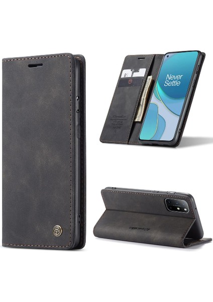 Oneplus 8t Manyetik Kapatma Darbeye Vaka Kart Yuvası Pu Için Flip Case (Yurt Dışından)