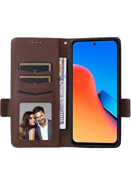 Xiaomi Redmi Için 12 4g Yan Toka Pu Deri Manyetik Kart Yuvaları (Yurt Dışından)