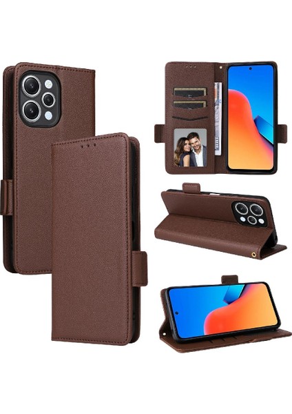Xiaomi Redmi Için 12 4g Yan Toka Pu Deri Manyetik Kart Yuvaları (Yurt Dışından)