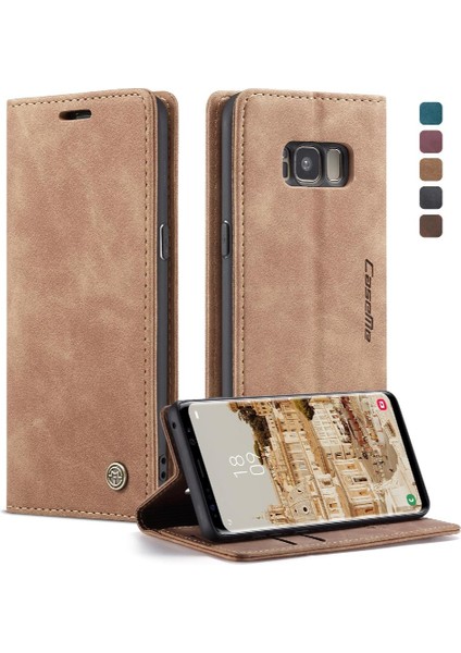 Samsung Galaxy S8 Için Flip Case Manyetik Kapatma Darbeye Vintage Pu (Yurt Dışından)