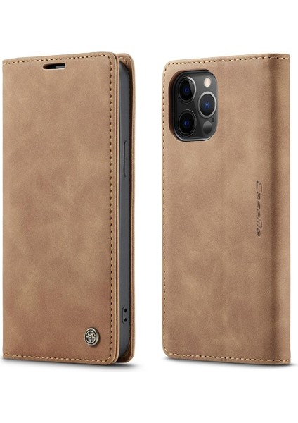 Iphone 12 Için Flip Case Pro Max Manyetik Kapatma Darbeye Vaka Kart Yuvası (Yurt Dışından)