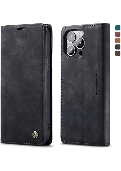 Iphone 13 Için Flip Case Pro Max Durumda Kart Yuvası Kickstand Manyetik Kapatma (Yurt Dışından)