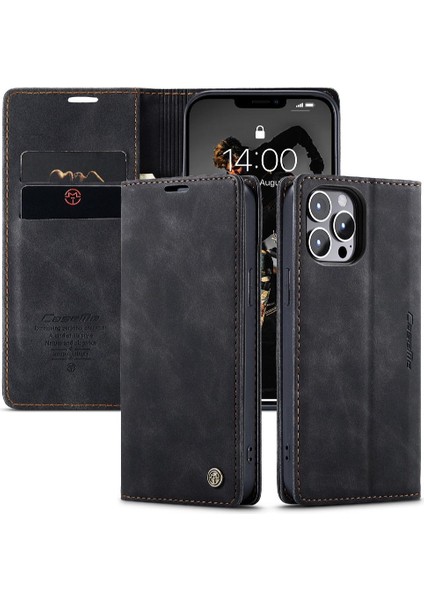 Iphone 13 Için Flip Case Pro Max Durumda Kart Yuvası Kickstand Manyetik Kapatma (Yurt Dışından)