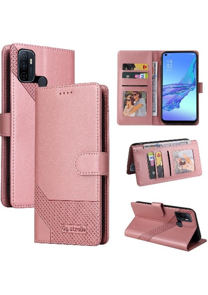 Oppo A53 4 Köşe Koruma Üç Kart Yuvaları Premium Için Flip Case (Yurt Dışından)