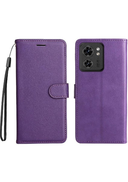 Motorola Kenar 40 5g Için Flip Case Yüksek Kalite Deri Klasik Düz Renk (Yurt Dışından)