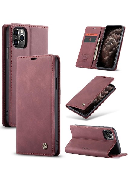 Iphone 11 Için Flip Case Pro Max Vintage Pu Deri Cüzdan Kılıf Kart Yuvası (Yurt Dışından)