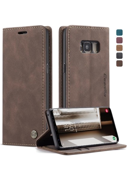 Samsung Galaxy S8 Için Flip Case Manyetik Kapatma Darbeye Vintage Pu (Yurt Dışından)