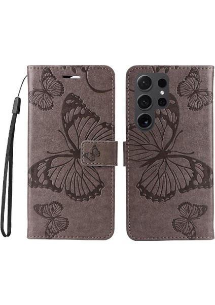 Kart Yuvası Standı ile Samsung Galaxy S24 Ultra Için Kılıf Darbeye Kapak Pu (Yurt Dışından)