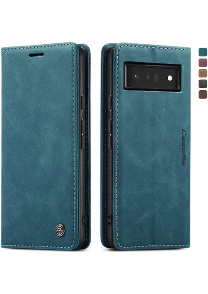 Google Piksel 6 Pro Manyetik Kapatma Darbeye Dayanıklı Vintage Pu Için Flip Case (Yurt Dışından) modelleri