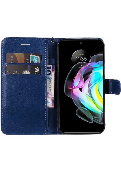 BDT Boutique Motorola Kenar 20 Klasik Düz Renk Için Flip Case Kart Yuvası ile Yüksek (Yurt Dışından)