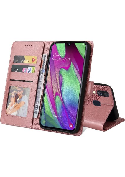 Samsung Galaxy A40 Kickstand Üç Kart Yuvaları Darbeye 4 Için Flip Case (Yurt Dışından)