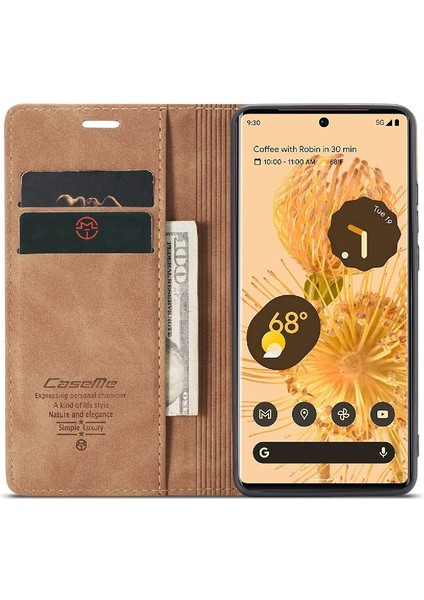 Google Piksel 6 Pro Manyetik Kapatma Darbeye Dayanıklı Vintage Pu Için Flip Case (Yurt Dışından) indirimleri
