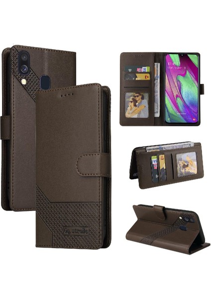 Samsung Galaxy A40 Kickstand Üç Kart Yuvaları Darbeye 4 Için Flip Case (Yurt Dışından)