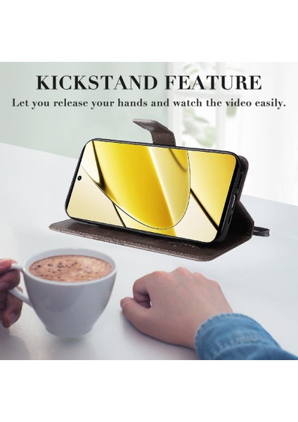 Realme Için Kılıf 11X5G Manyetik Kapak Pu Deri Darbeye Kapak Çevirin (Yurt Dışından) modelleri