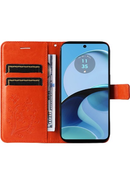 Motorola Moto G14 4g Flip Kickstand Manyetik Kapak Için Kılıf Kart Yuvası ile (Yurt Dışından) modelleri