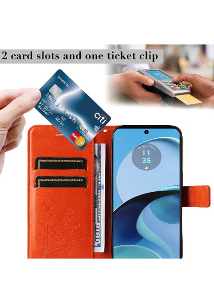 Motorola Moto G14 4g Flip Kickstand Manyetik Kapak Için Kılıf Kart Yuvası ile (Yurt Dışından) fırsatları