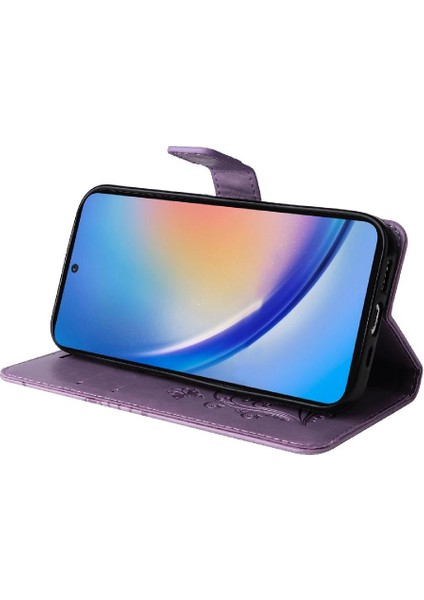 Samsung Galaxy A55 5g Pu Deri Manyetik Kapak Kart Yuvası ile (Yurt Dışından)