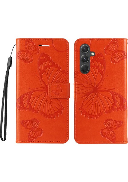 Samsung Galaxy A55 5g Pu Deri Manyetik Kapak Kart Yuvası ile (Yurt Dışından)