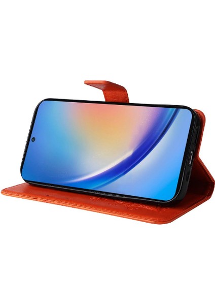 Samsung Galaxy A55 5g Pu Deri Manyetik Kapak Kart Yuvası ile (Yurt Dışından)