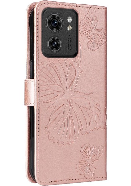 Motorola Moto Kenar 40 5g Için Kılıf Kart Yuvası Standı ile Kickstand Pu Çevirin (Yurt Dışından) indirimleri