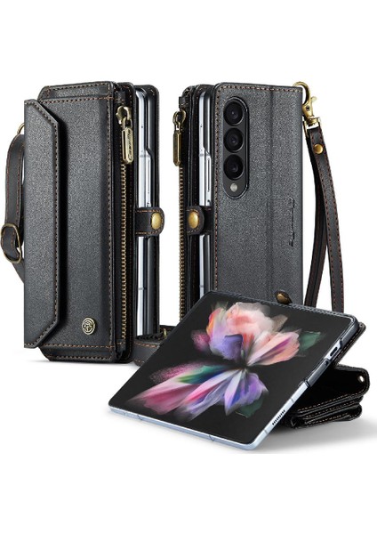 Samsung Galaxy Z Için Crossbody Durumda Kat 3 5g Kılıf Cüzdan Fermuar Faturaları Için (Yurt Dışından)