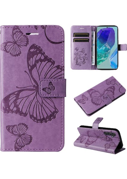 Samsung Galaxy M55 5g Flip Kickstand Için Kılıf Kart Yuvası Standı ile Kapak (Yurt Dışından)