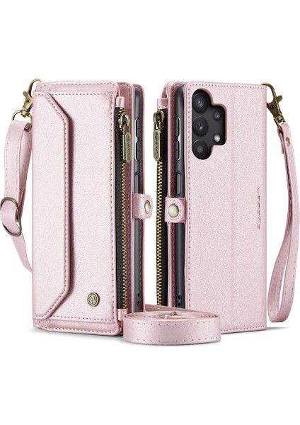 Samsung Galaxy A32 5g Fermuar Faturaları Yuvası Rfid Engelleme Için Crossbody Durumda (Yurt Dışından)