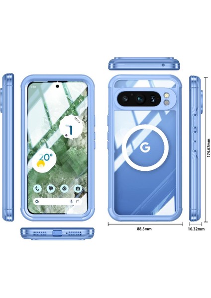 BDT Boutique Google Pixel 9 Pro Xl 360 Için Miracase Manyetik Kılıf Her Şey Dahil (Yurt Dışından)