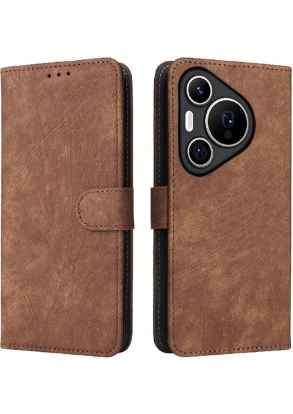 Huawei Pura 70 5g Manyetik Kapatma Rfid Engelleme Pu Deri Flip Case (Yurt Dışından)
